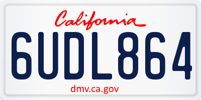 CA license plate 6UDL864