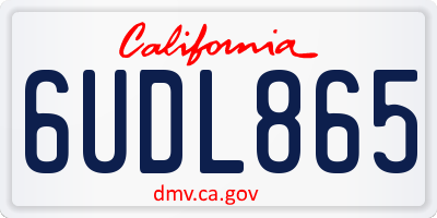 CA license plate 6UDL865
