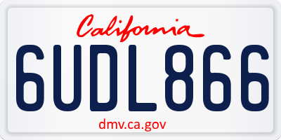 CA license plate 6UDL866