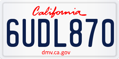 CA license plate 6UDL870