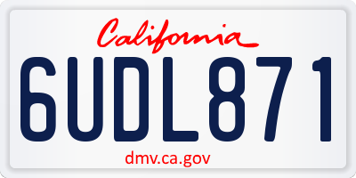 CA license plate 6UDL871