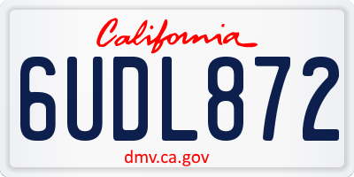 CA license plate 6UDL872