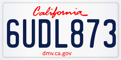 CA license plate 6UDL873
