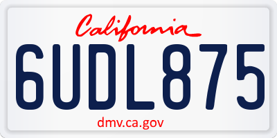 CA license plate 6UDL875