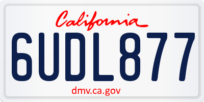 CA license plate 6UDL877