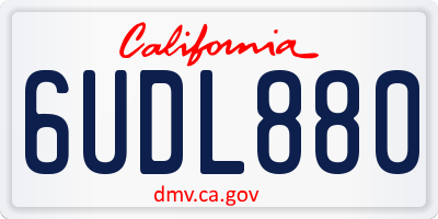 CA license plate 6UDL880