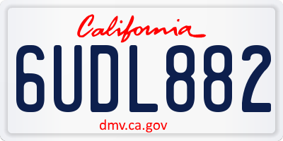 CA license plate 6UDL882