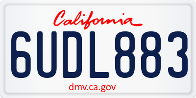 CA license plate 6UDL883