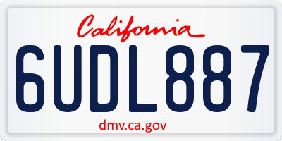 CA license plate 6UDL887