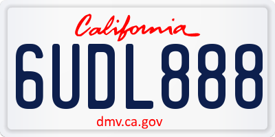 CA license plate 6UDL888