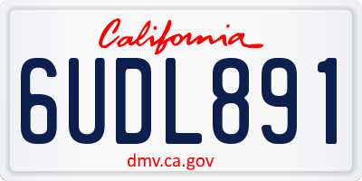 CA license plate 6UDL891
