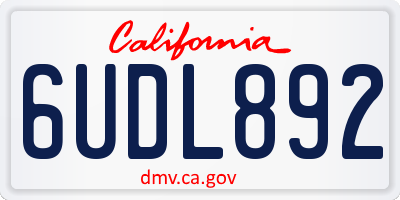 CA license plate 6UDL892