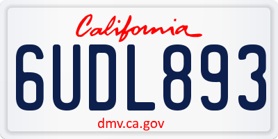 CA license plate 6UDL893