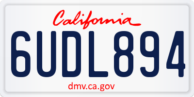 CA license plate 6UDL894