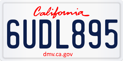 CA license plate 6UDL895