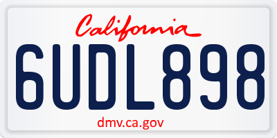 CA license plate 6UDL898