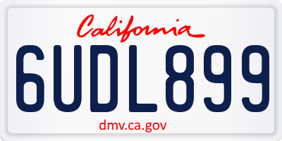 CA license plate 6UDL899