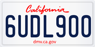 CA license plate 6UDL900