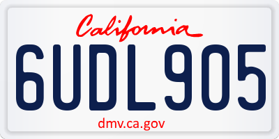 CA license plate 6UDL905