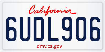 CA license plate 6UDL906