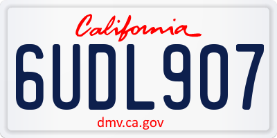 CA license plate 6UDL907