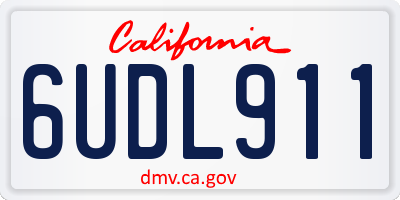 CA license plate 6UDL911