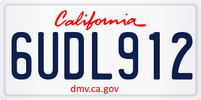 CA license plate 6UDL912