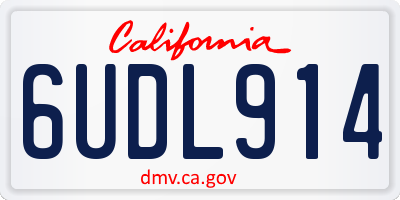 CA license plate 6UDL914