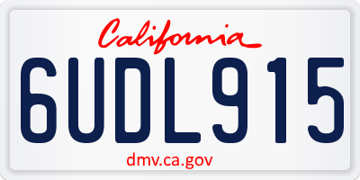CA license plate 6UDL915