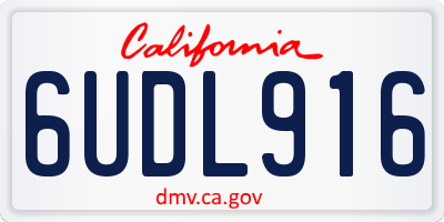 CA license plate 6UDL916