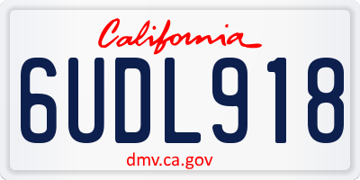 CA license plate 6UDL918