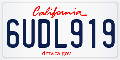 CA license plate 6UDL919