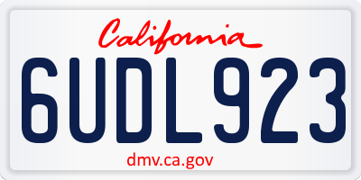 CA license plate 6UDL923