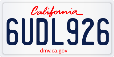 CA license plate 6UDL926