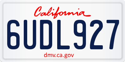 CA license plate 6UDL927