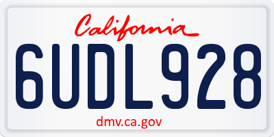 CA license plate 6UDL928