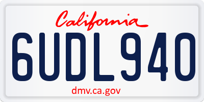 CA license plate 6UDL940