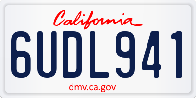 CA license plate 6UDL941