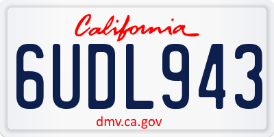 CA license plate 6UDL943