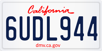 CA license plate 6UDL944