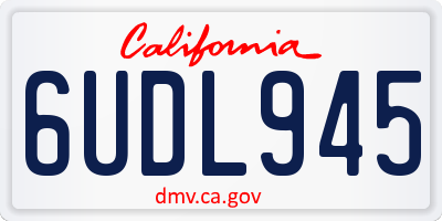 CA license plate 6UDL945