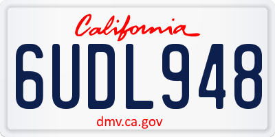 CA license plate 6UDL948
