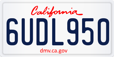 CA license plate 6UDL950