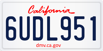 CA license plate 6UDL951