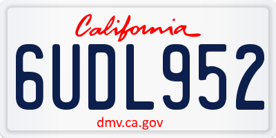 CA license plate 6UDL952