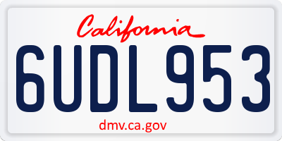 CA license plate 6UDL953