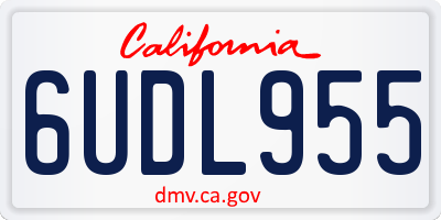 CA license plate 6UDL955
