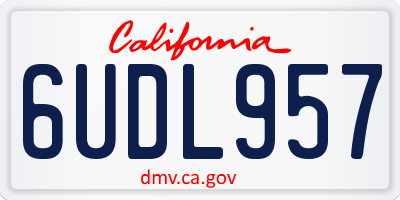 CA license plate 6UDL957