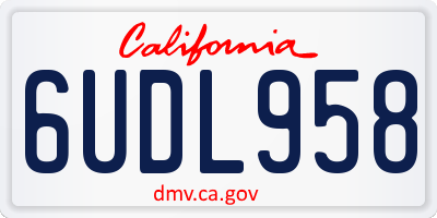 CA license plate 6UDL958