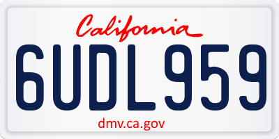 CA license plate 6UDL959